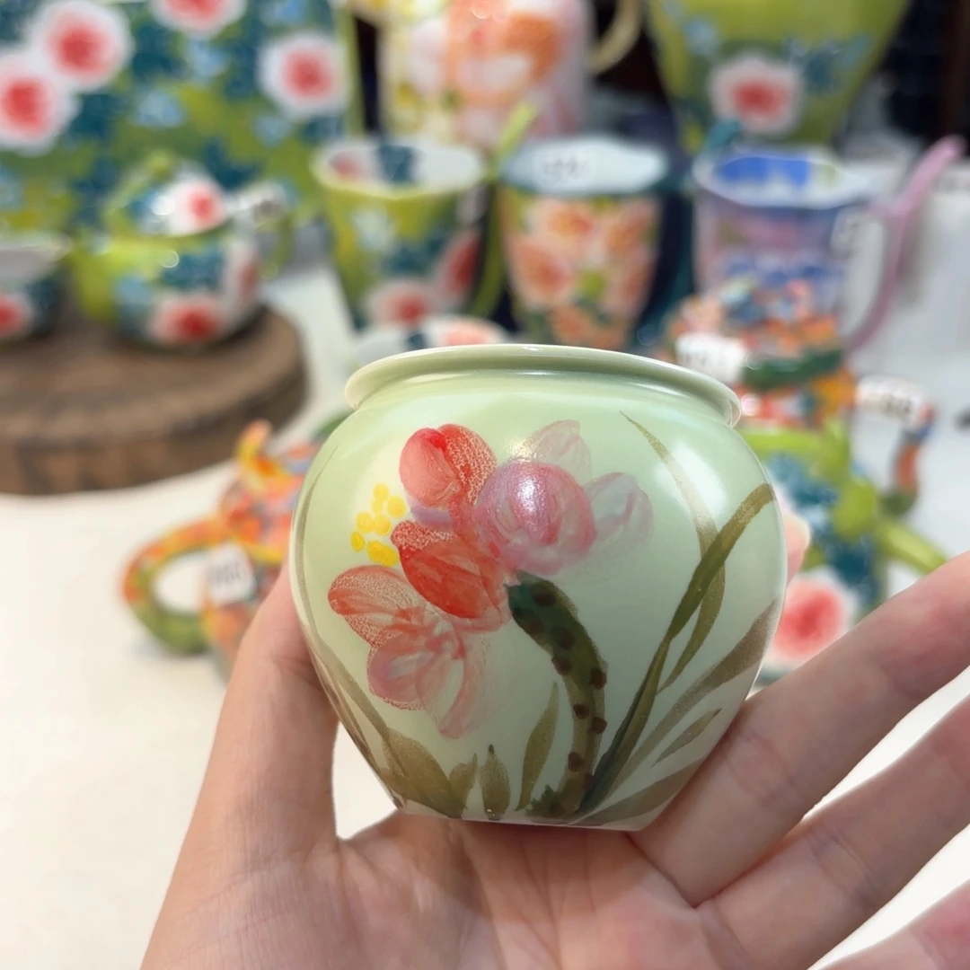 景德镇手绘高温釉下彩陶瓷茶具