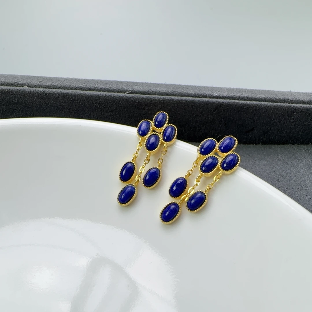 青金石设计款耳饰S925银