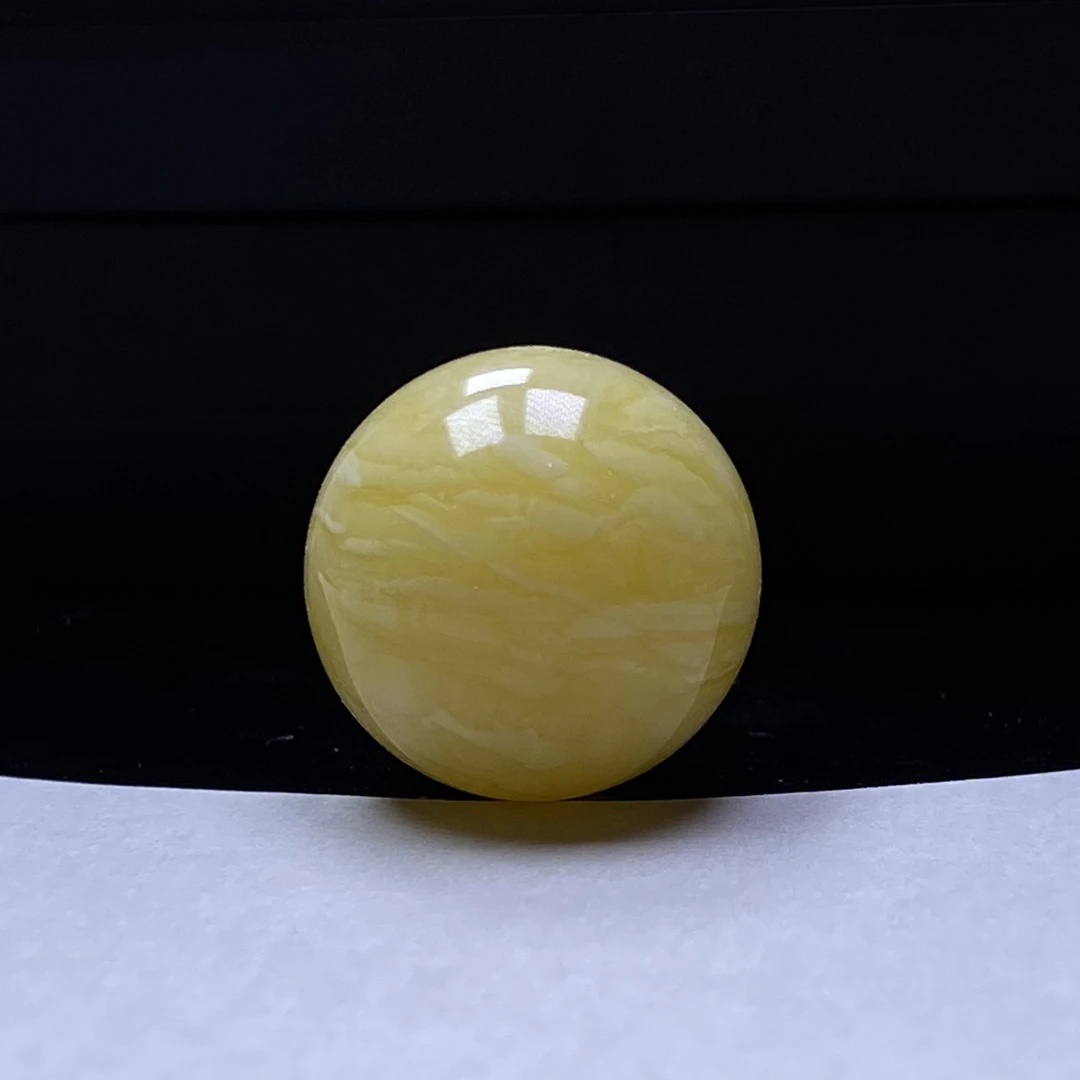 天然原矿琥珀蜜蜡虎皮纹圆珠单珠18.5mm