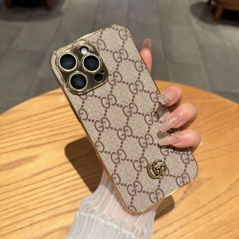 新款轻奢潮牌适用苹果16promax手机壳全包皮质iphone15时尚14网红