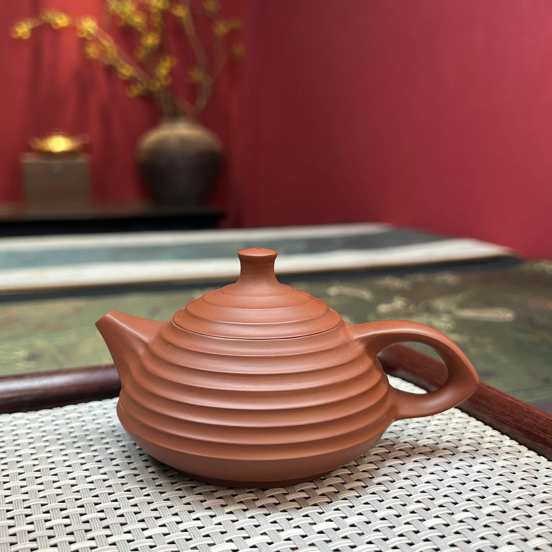 【千线系列】玉兔壶 约120毫升薄胎朱泥潮州全手工手拉壶功夫茶器具