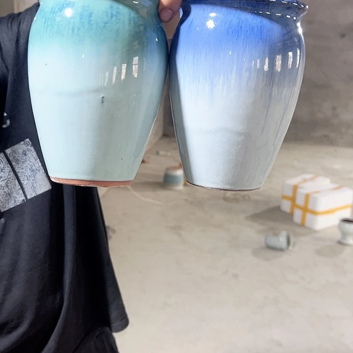 紫砂花盆高17口11
