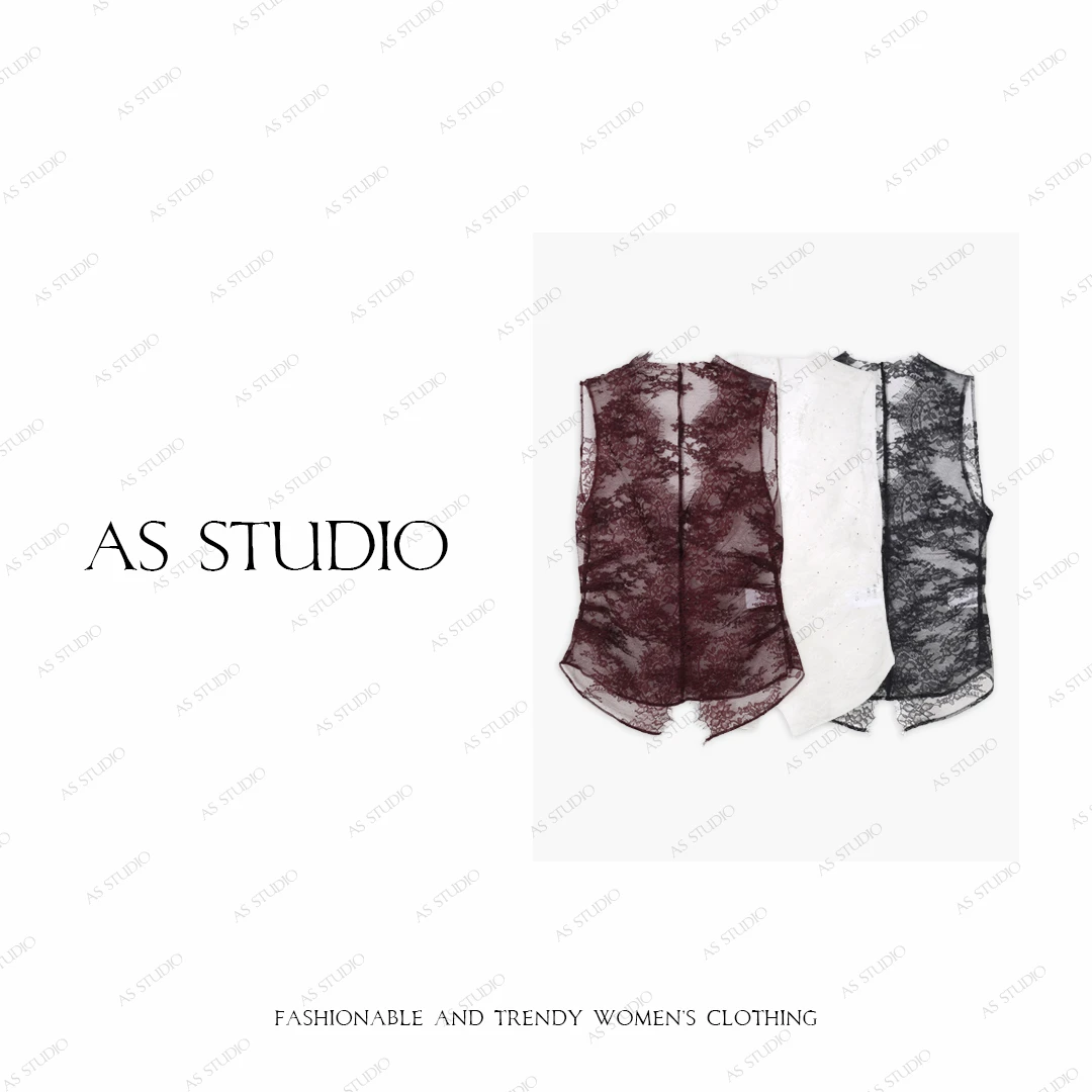 【AS迷人眼】25新性感透视叠搭提花百搭蕾丝上衣AS25QTX01813
