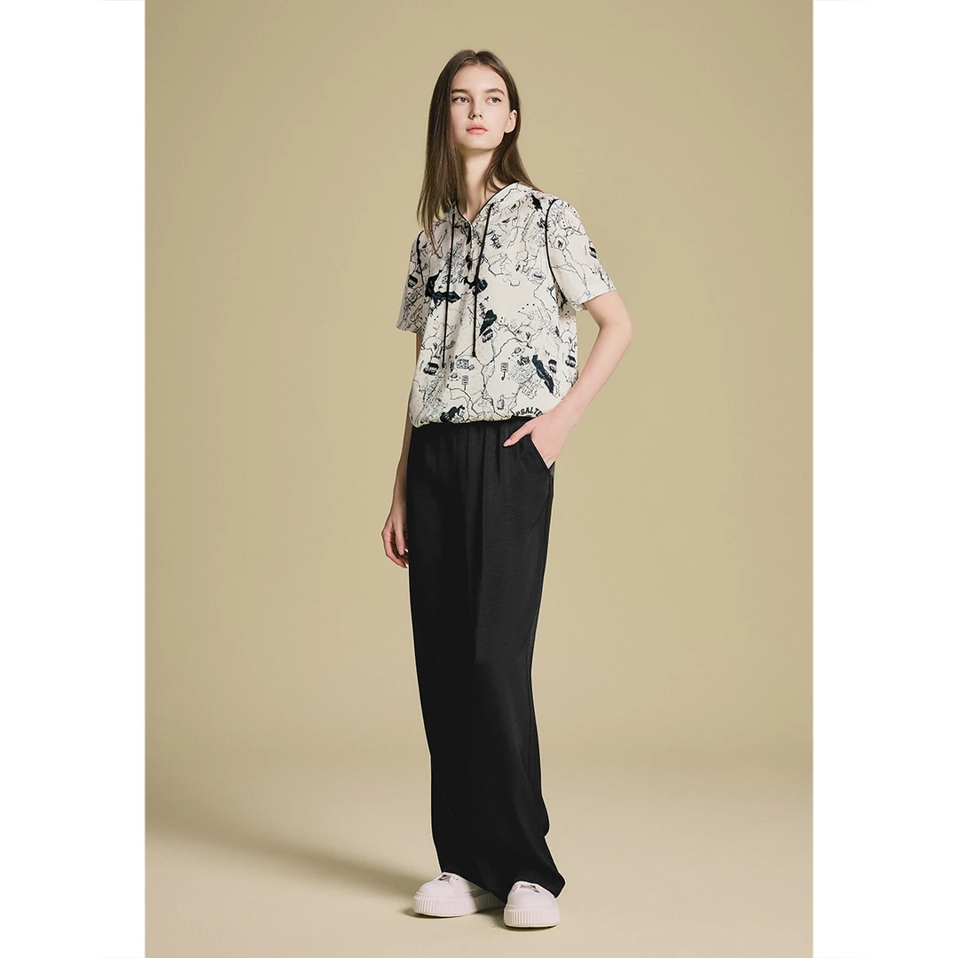 诗篇碎花气质时尚休闲显瘦设计款复古宽松印花新款T恤6C65170013