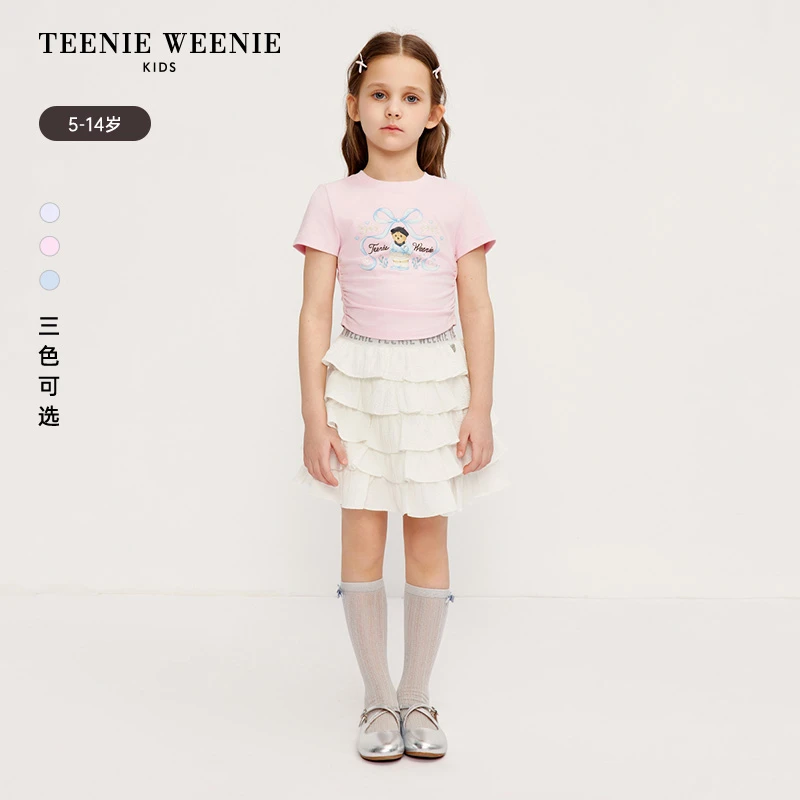 TeenieWeenieKids25年印花圆领修身短款修身短袖T恤TKRA256445I