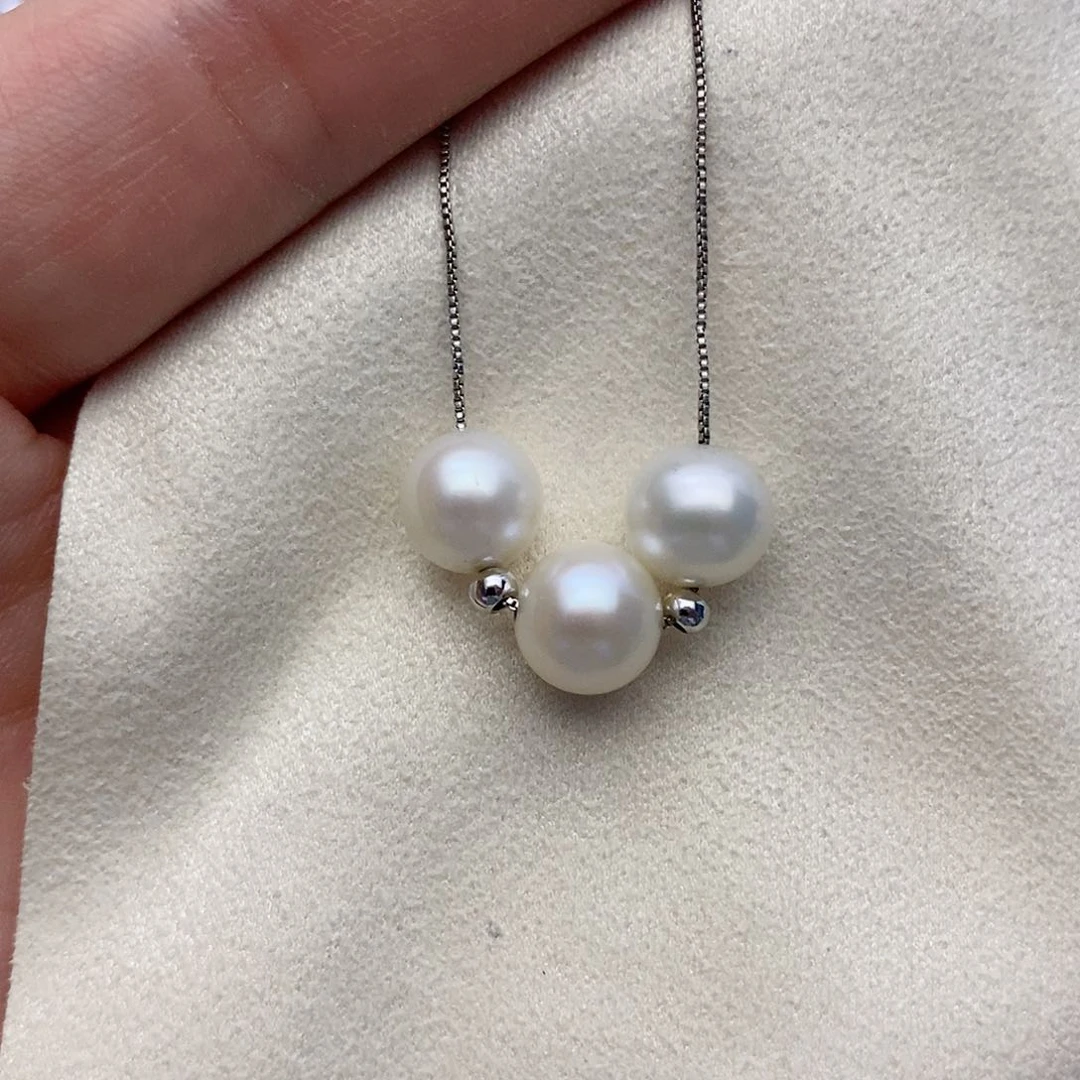 【闪购商品】淡水珍珠银S925镶嵌颈饰