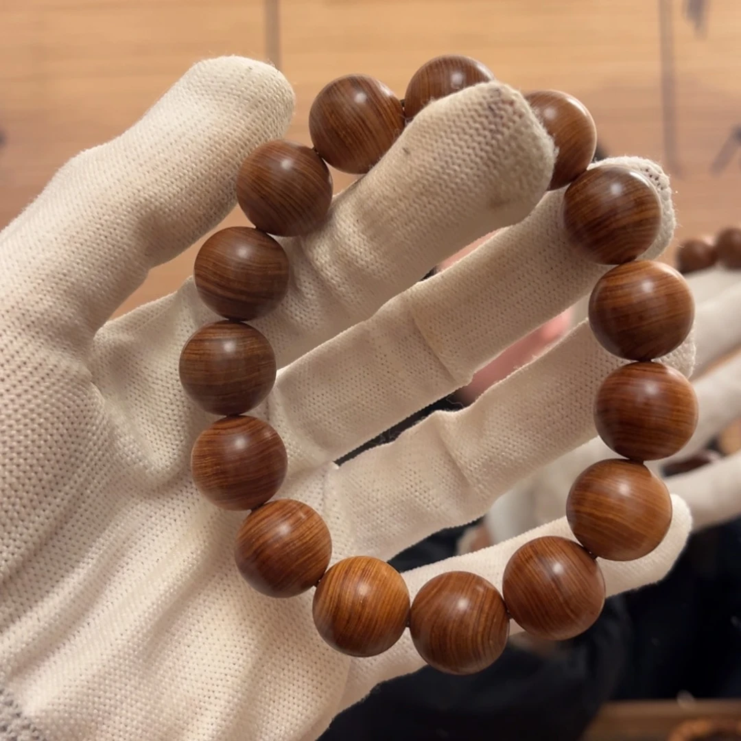 柏木（崖柏）手串/手链15干黑油蚕丝顺纹泥膏21.4甜药香