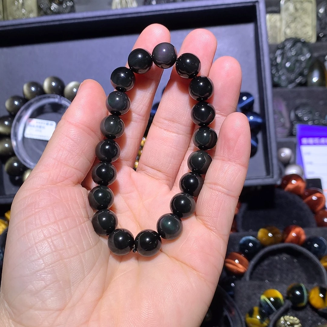 R***j黑曜岩未镶嵌手链