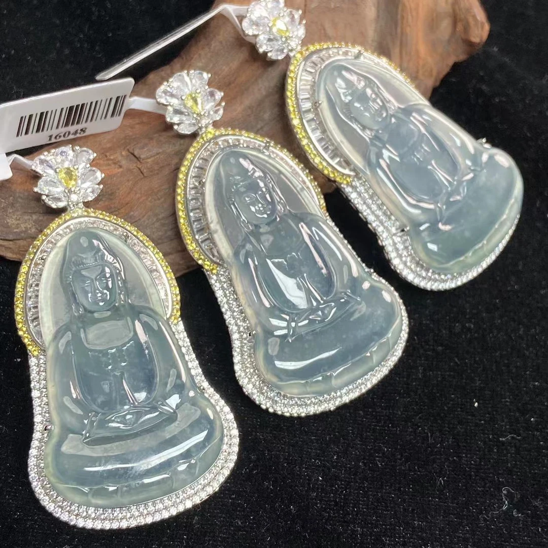 16048天然A货翡翠【素衣观音】多样性发一个