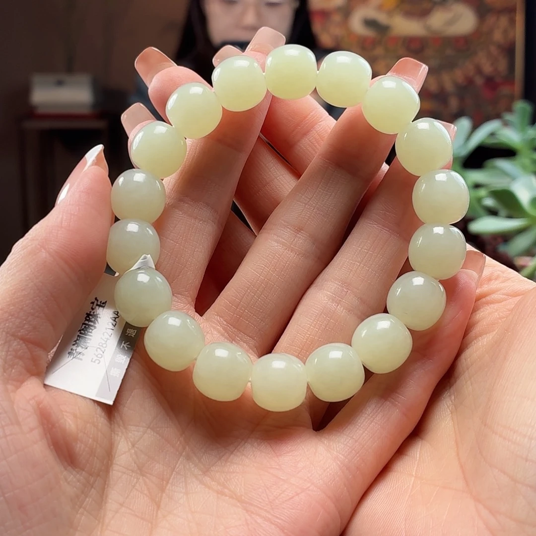 和田玉未镶嵌手串且末卡12老型