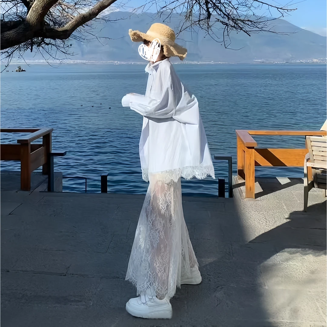 大码女装时尚高级感穿搭秋季新款法式宽松衬衫遮肉显瘦半身裙子