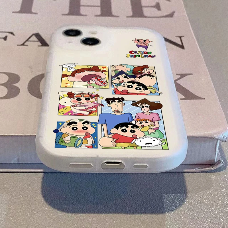 卡通小新左卫门适用苹果华为荣耀oppo小米红米vivo全包防摔手机壳