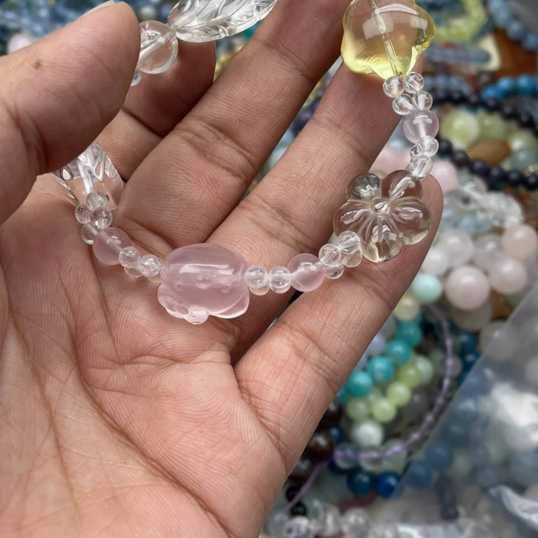 银S925镶嵌手链烟晶