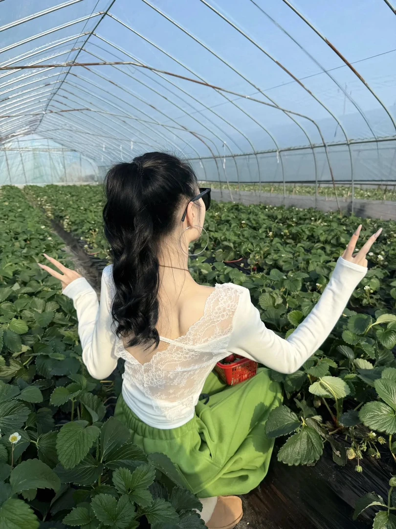 纯欲蕾丝美背v领长袖T恤女秋冬修身设计感辣妹露背上衣宽松休闲裤