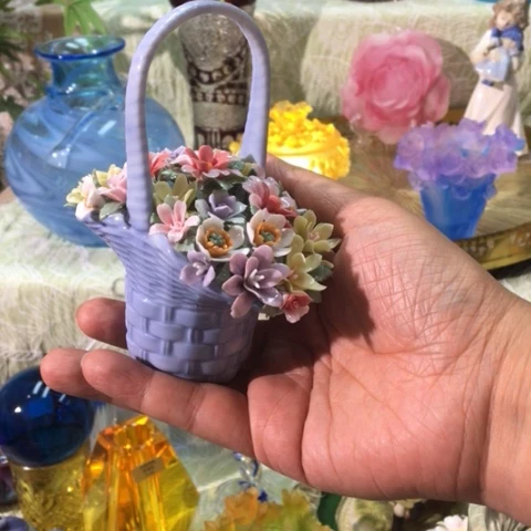 有机玻璃花篮釉下彩