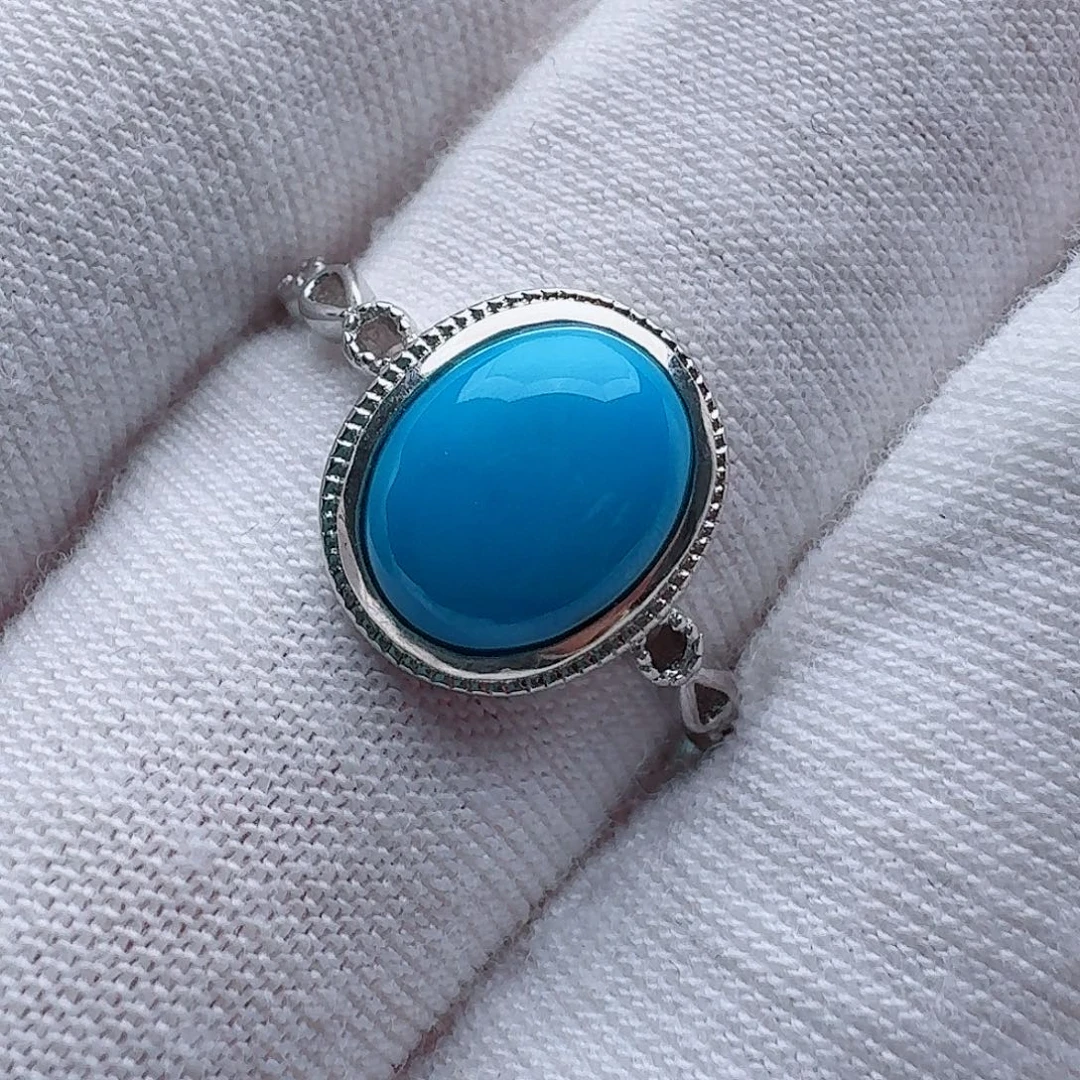 绿松石银S925镶嵌戒指