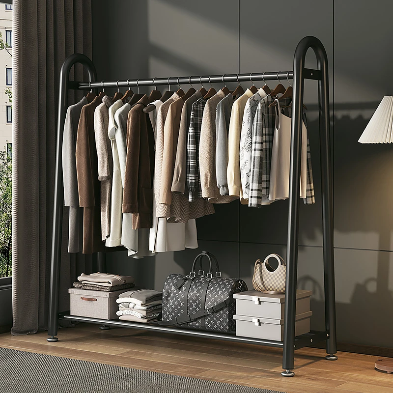 简易衣帽架加粗杆晾衣架落地室内房间挂衣架子家用卧室衣服收纳架