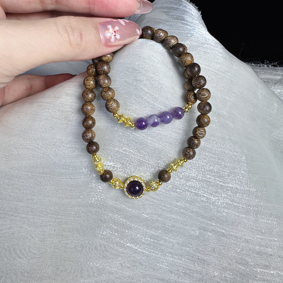 增香沉香木ag024 星级沉精选双圈手串紫