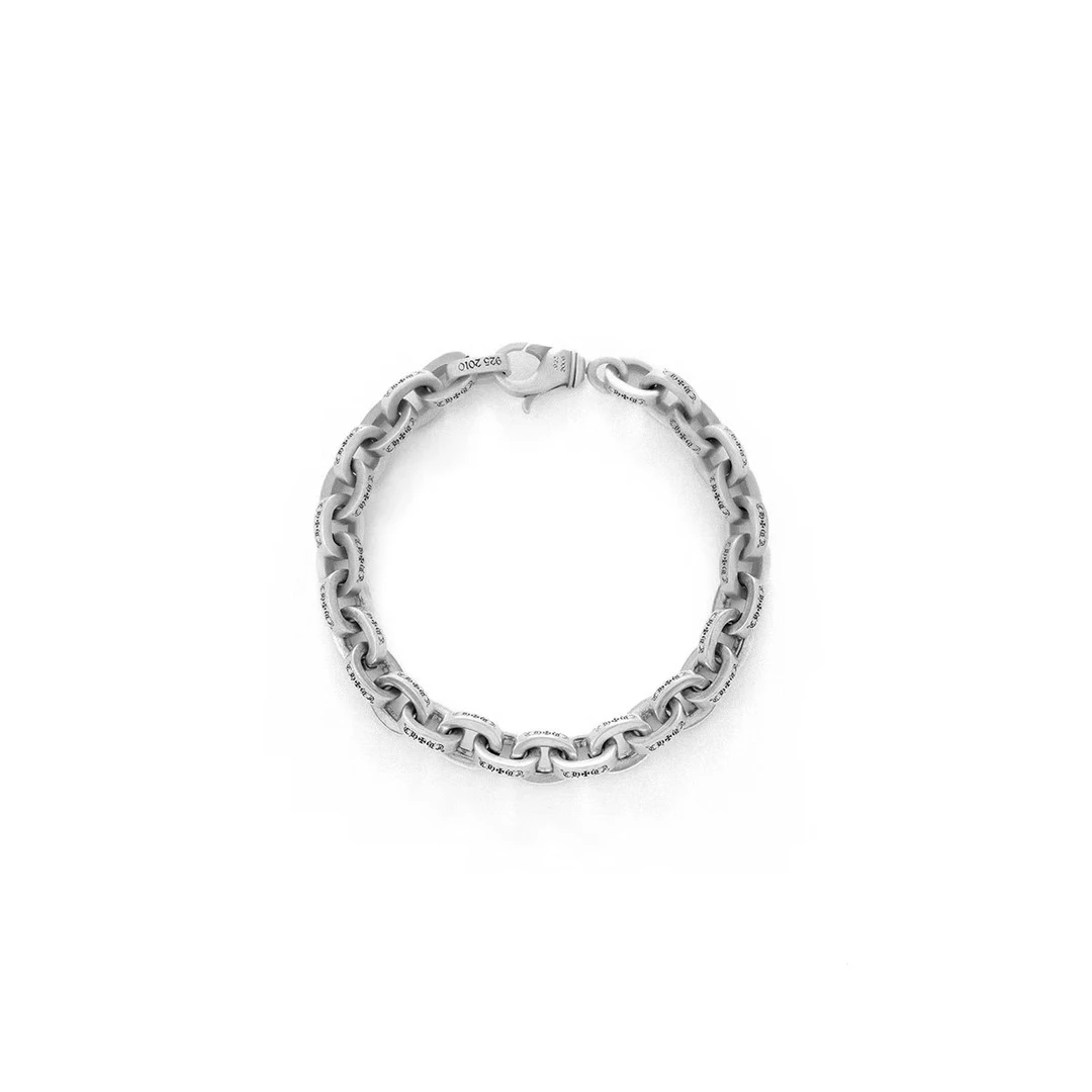 铜合金手链 意卡伦萨24SS高级感纯银色重工美式朋克手链SP-CZ6001