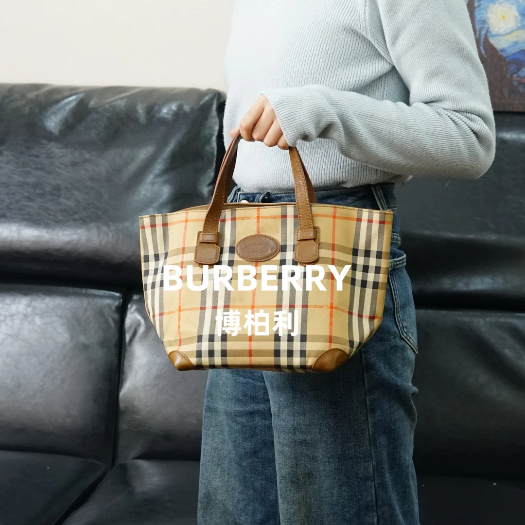 95新 BURBERRY/博柏利 巴宝莉/格纹手提包/JJ12925224/5224