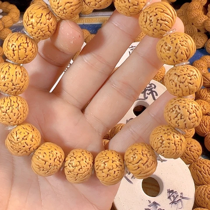 断***尘桃核手串南瓜桃核手串