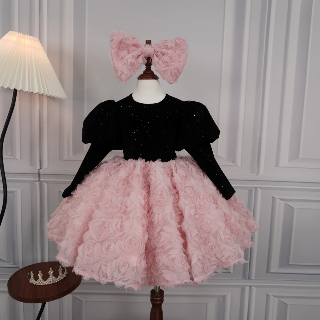 女童高端公主裙洋气小女孩生日宴会礼服主持人钢琴演奏儿童演出服