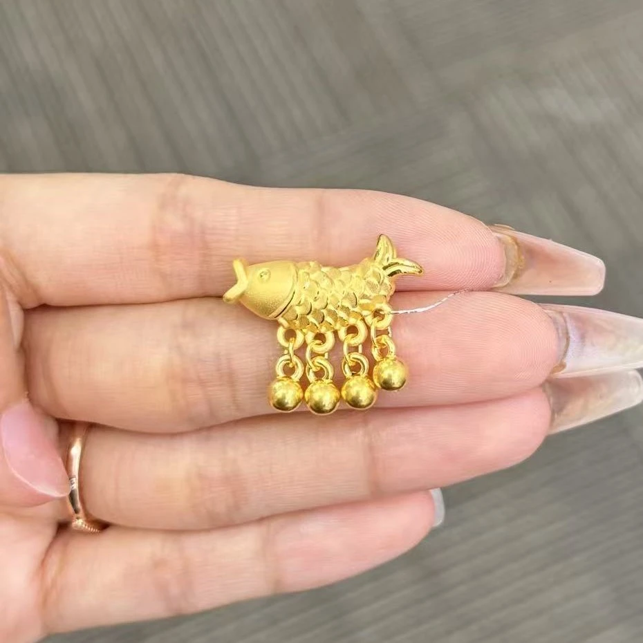 足金999  锦鲤鱼弯管