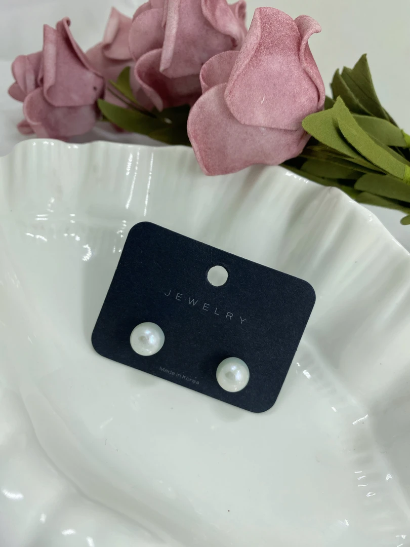 钛钢锆石耳饰 耳钉素钉8mm馒头珠简单气质