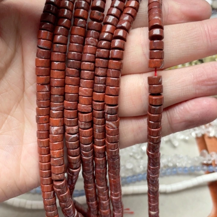 玛瑙/玉髓合金珠宝半成品一条6mm红一丁剁珠