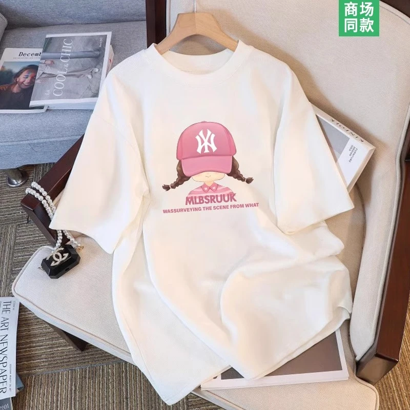 【品牌大促】夏季薄款透气潮牌时尚小女孩印花棉质短袖男女情侣T恤