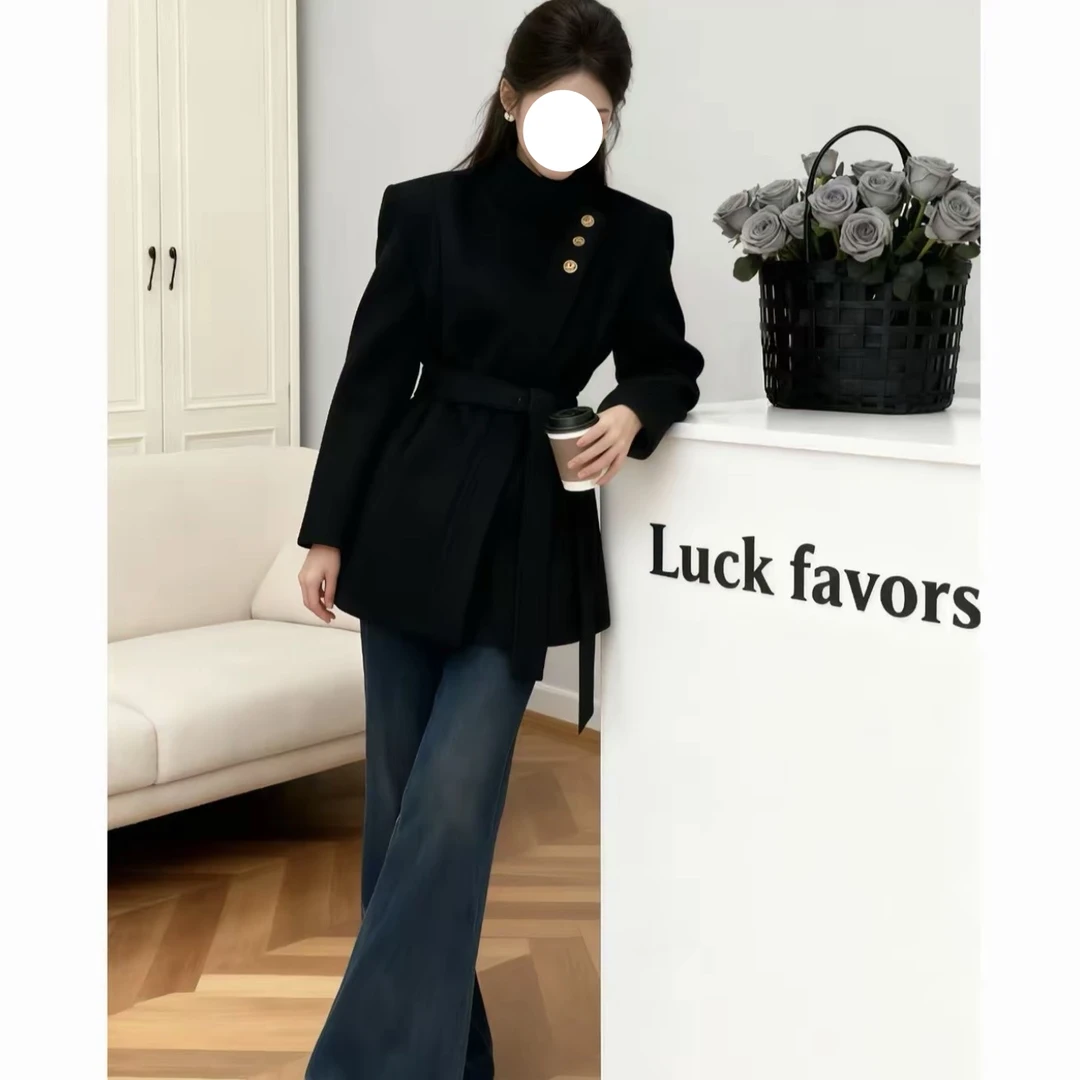 90白鸭绒小香风大衣25秋冬羽绒服外套百搭显瘦收腰时尚大衣P25568