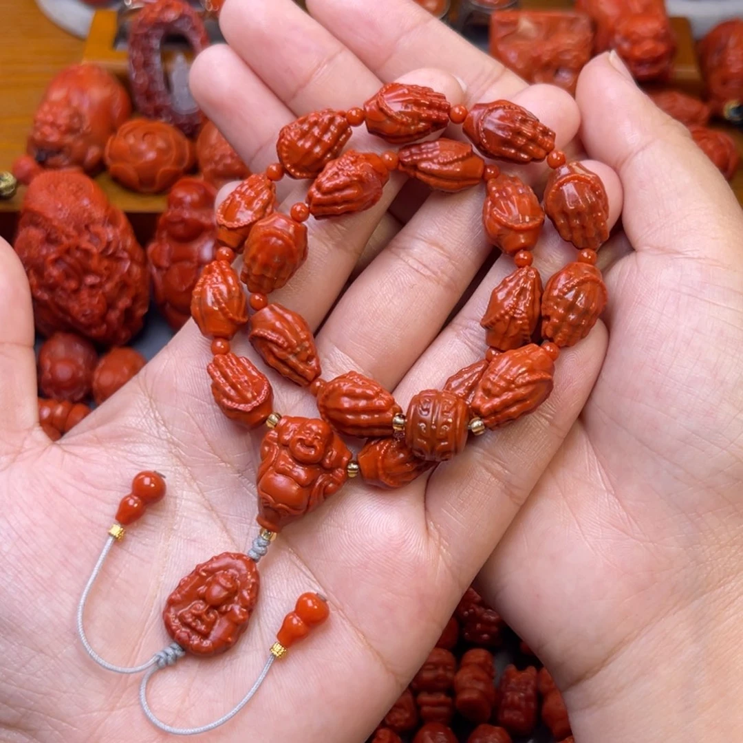 南红玛瑙未镶嵌川料瓦西佛手精品手持11mm尺寸