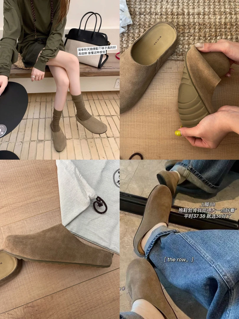 J-9112#极简风“尊嘟很好搭配”软底半包勃肯鞋(真真)