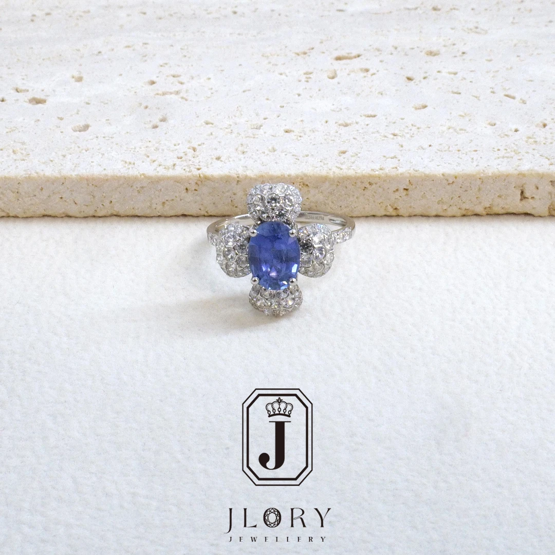 Au750 天然无烧矢车菊蓝宝石两用款戒指 1.52ct 853 (拖)