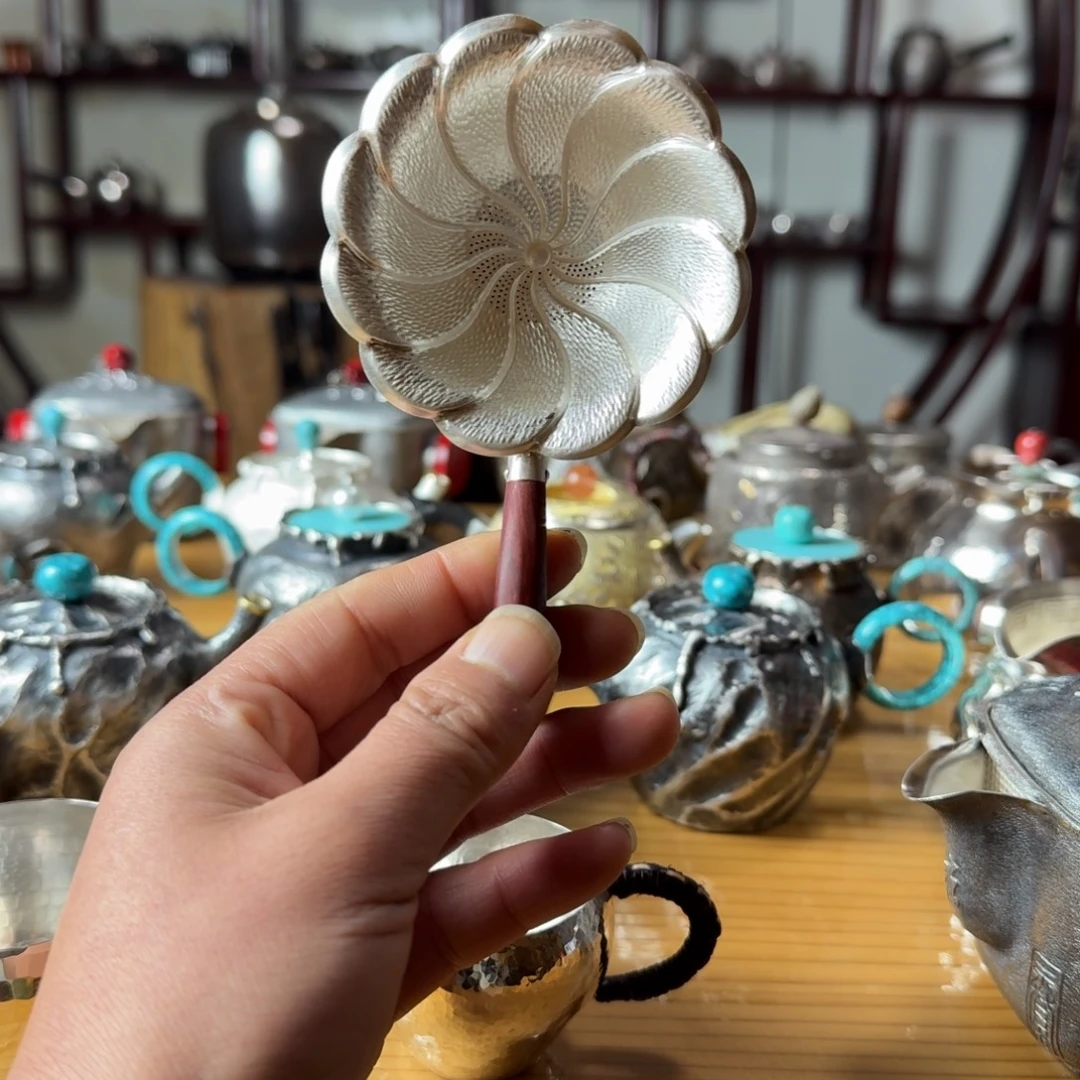 足银999茶漏银器银壶说