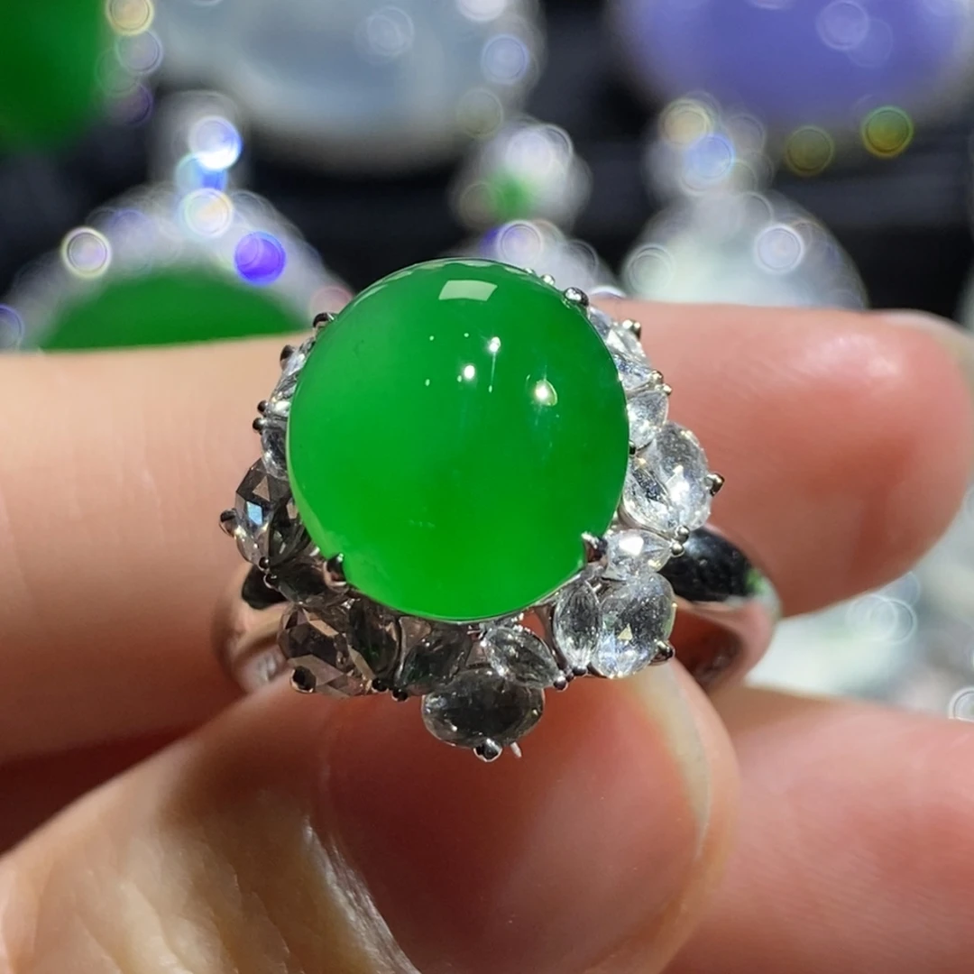 翡翠18K金镶嵌戒指戒指