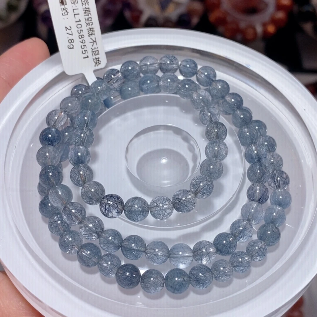 未镶嵌手链水晶F蓝兔毛多圈