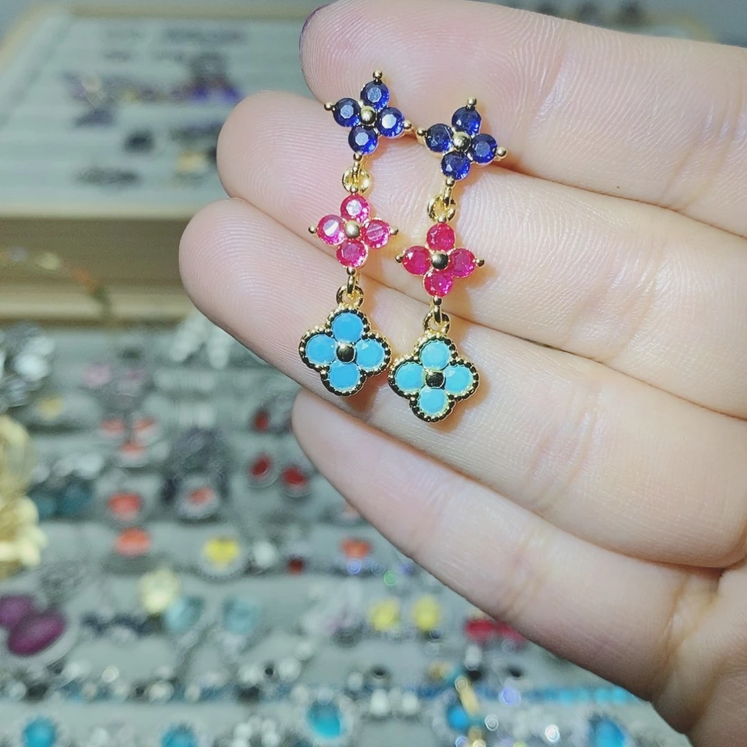 【闪购商品】托帕石耳饰银S925镶嵌