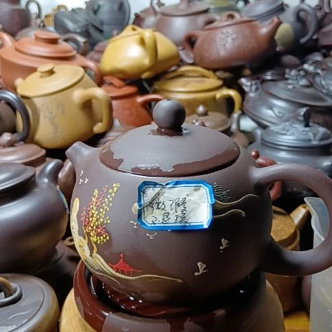 茶壶紫砂宜兴原矿紫泥柴烧手工老壶500cc紫砂壶