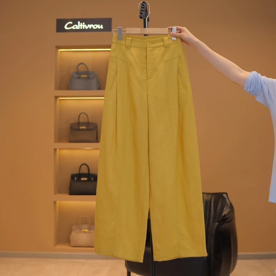 【亚麻+莱赛尔】【越越-F】遮胯显瘦垂感直筒裤K16803（不含腰带）