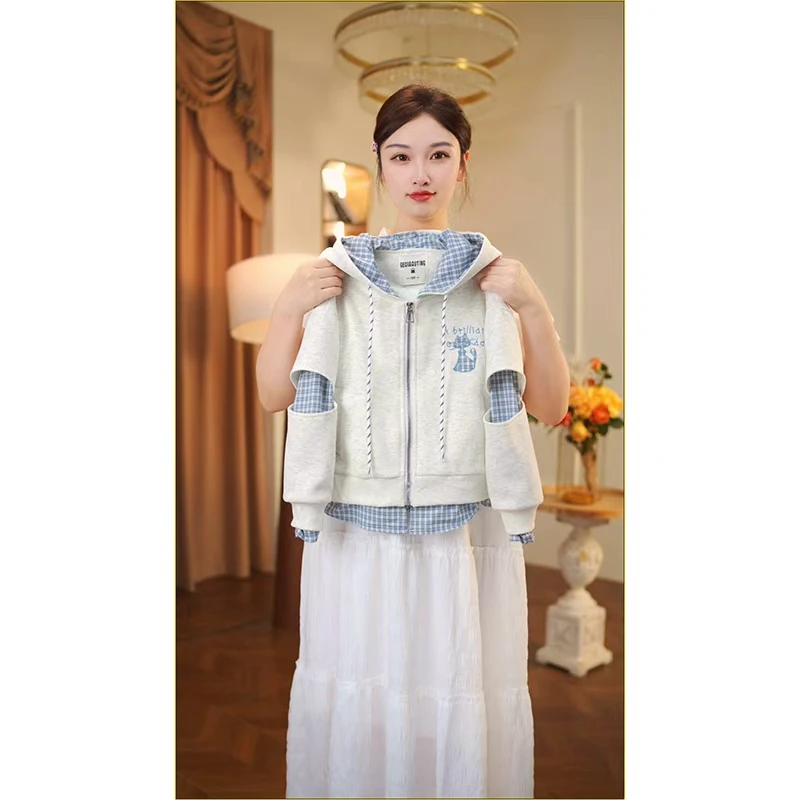 女童2025秋季新款连帽外套洋气中大童儿童春秋装夹克衫2802