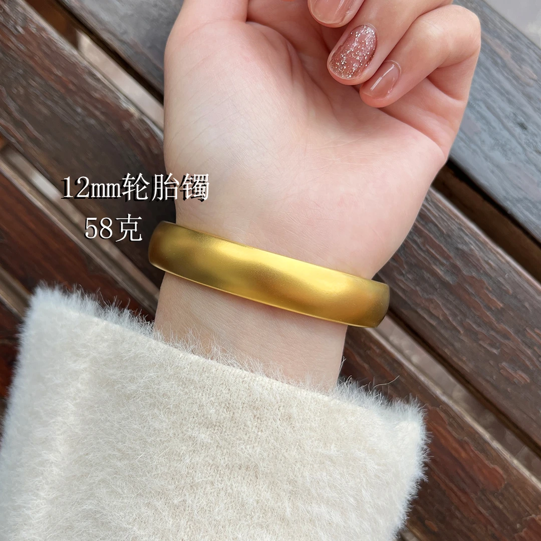 铜合金手镯 12mm素圈手镯轮胎手镯12n雾面无缝素款经典哑光传承