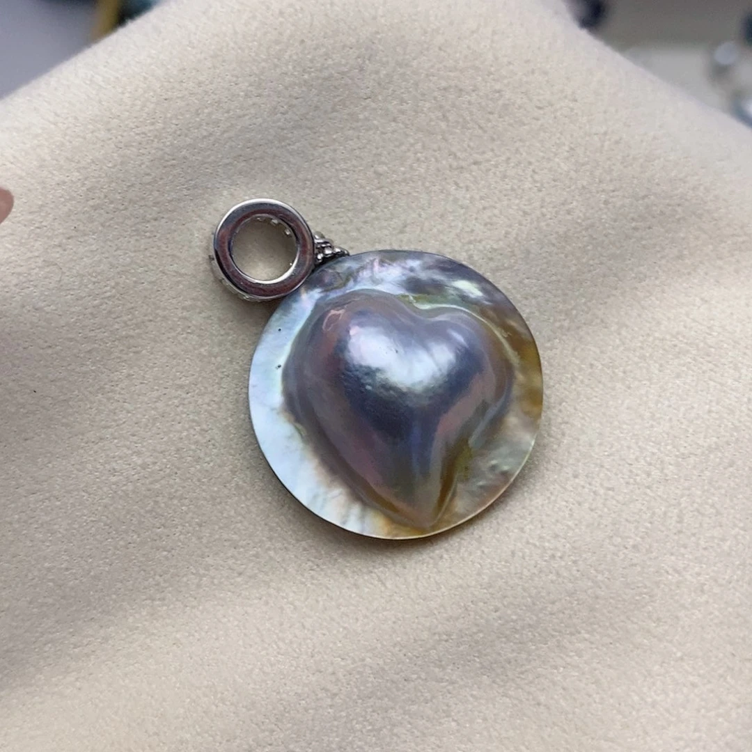 【闪购商品】拼合珍珠（马贝珠）颈饰银S925镶嵌72