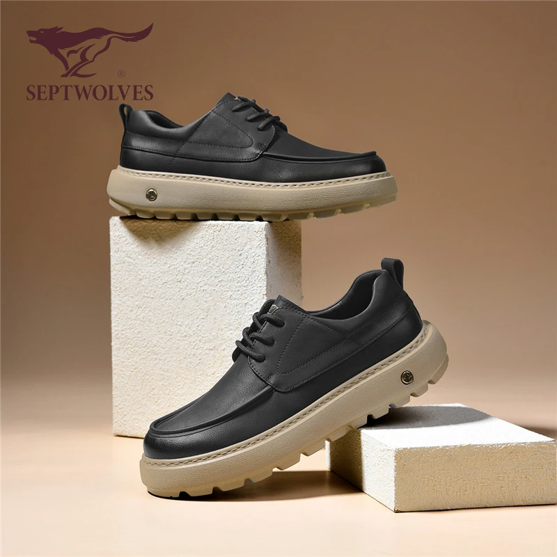 七匹狼2025秋冬季新款运动休闲鞋男鞋低帮皮鞋防水复古英伦风板鞋