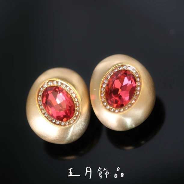 铜合金耳饰 欧美复古百搭拉丝气质通勤耳扣款耳钉