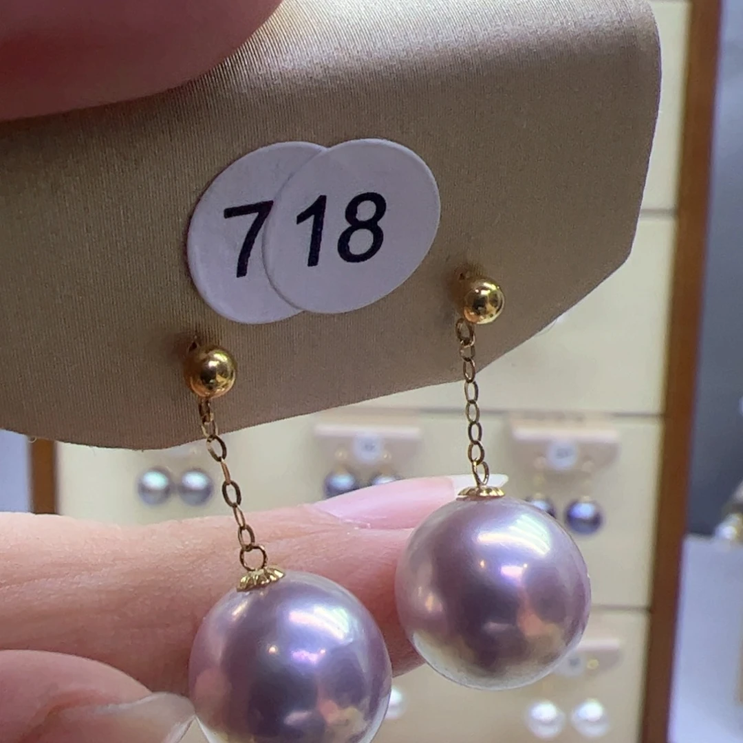 淡水珍珠耳饰18K金镶嵌