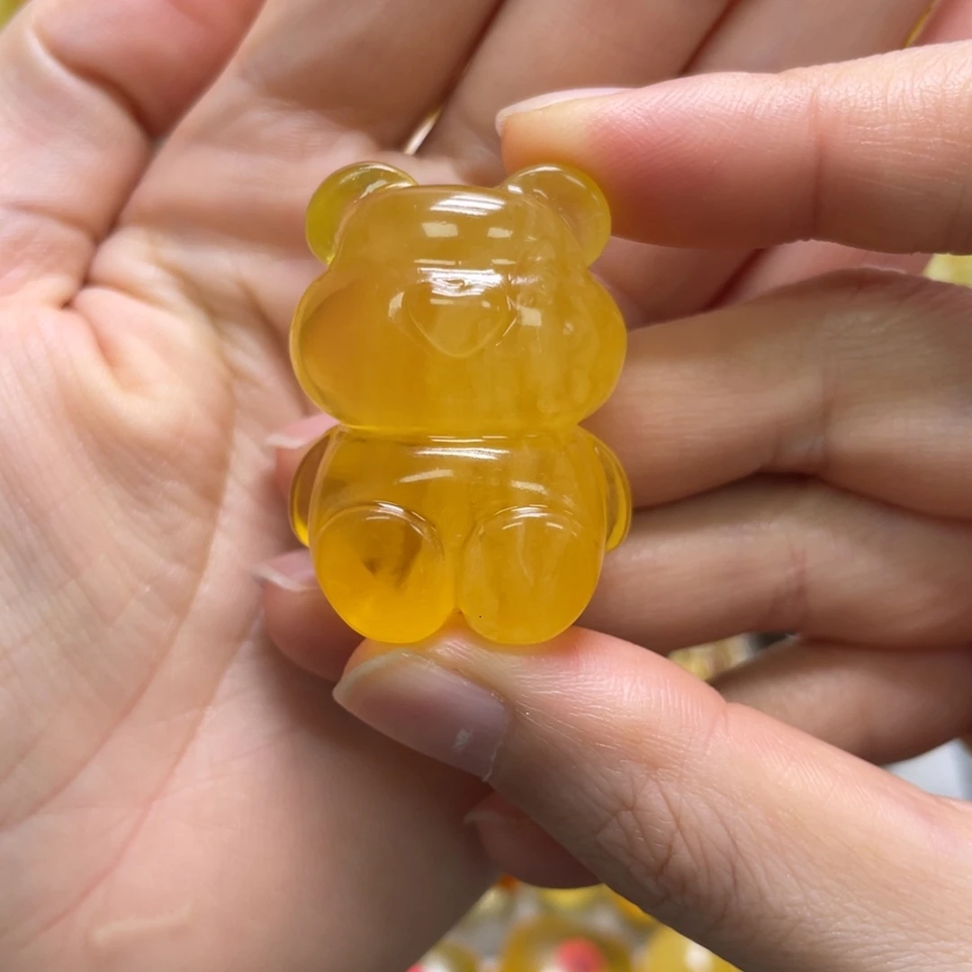 琥珀未镶嵌裸石天然琥珀俄料蜜蜡小熊