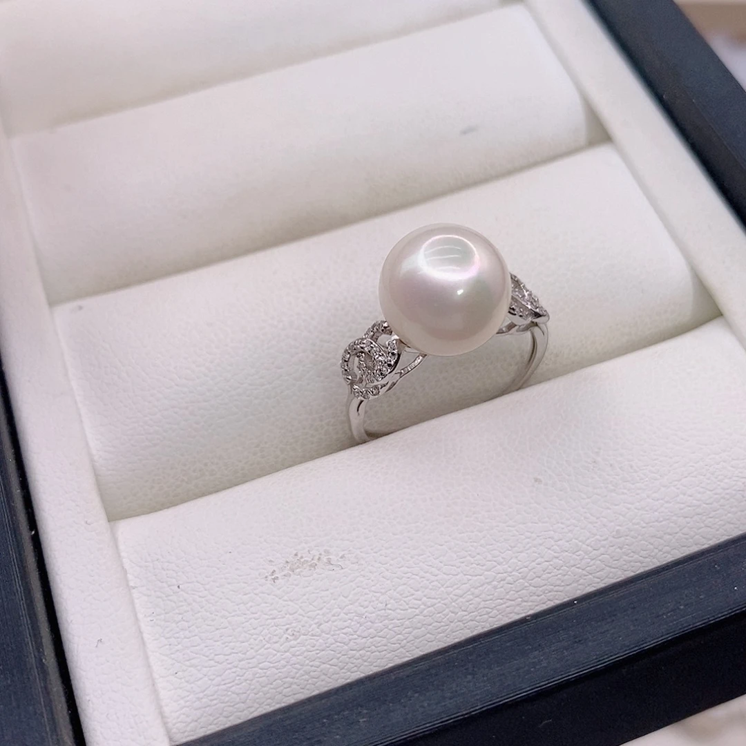 银S925镶嵌戒指淡水珍珠