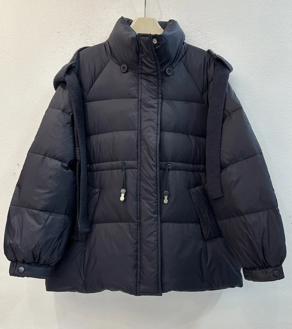 蜜地苏拉&6303新款羽绒服腰抽绳简约款保暖外套宽松休闲上衣女款