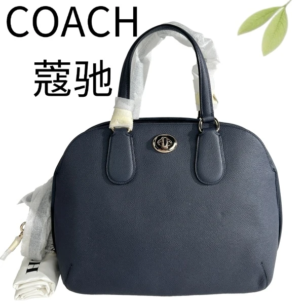 99新 COACH/蔻驰 深蓝贝壳手提斜挎包G25127568底长33X26